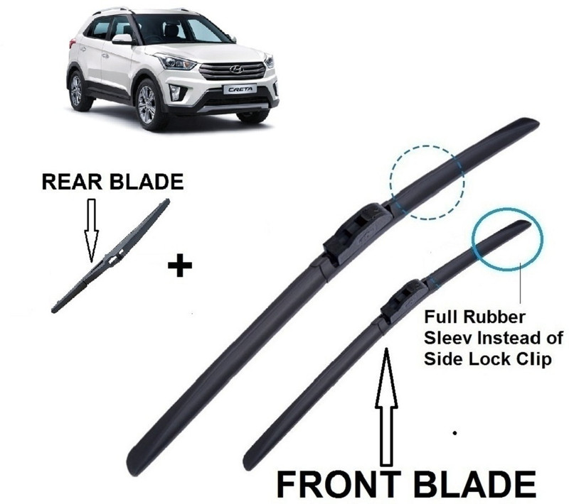 AutoClean FRONT FRAMELESS & REAR BLADE FOR CRETA Windshield Wiper(106 cm, Passenger And Driver Side Wipers, Pack of: 3)