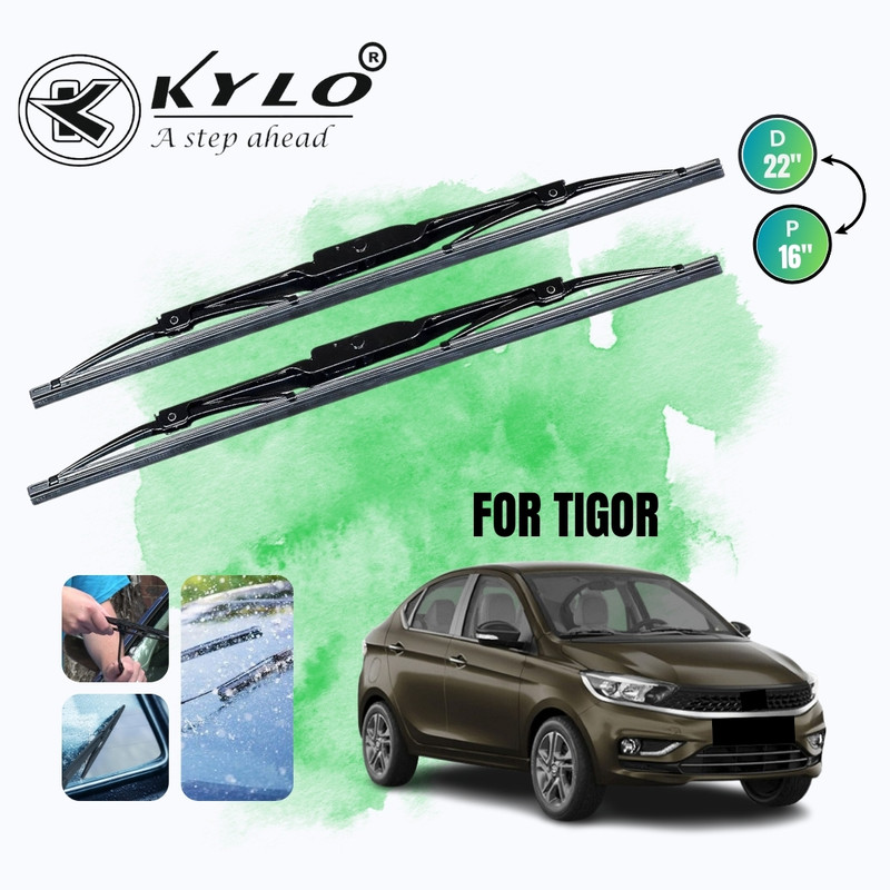 KYLO Flat Metal Wiper Blades Windshield Wiper(55 cm, Passenger And Driver Side Wipers)