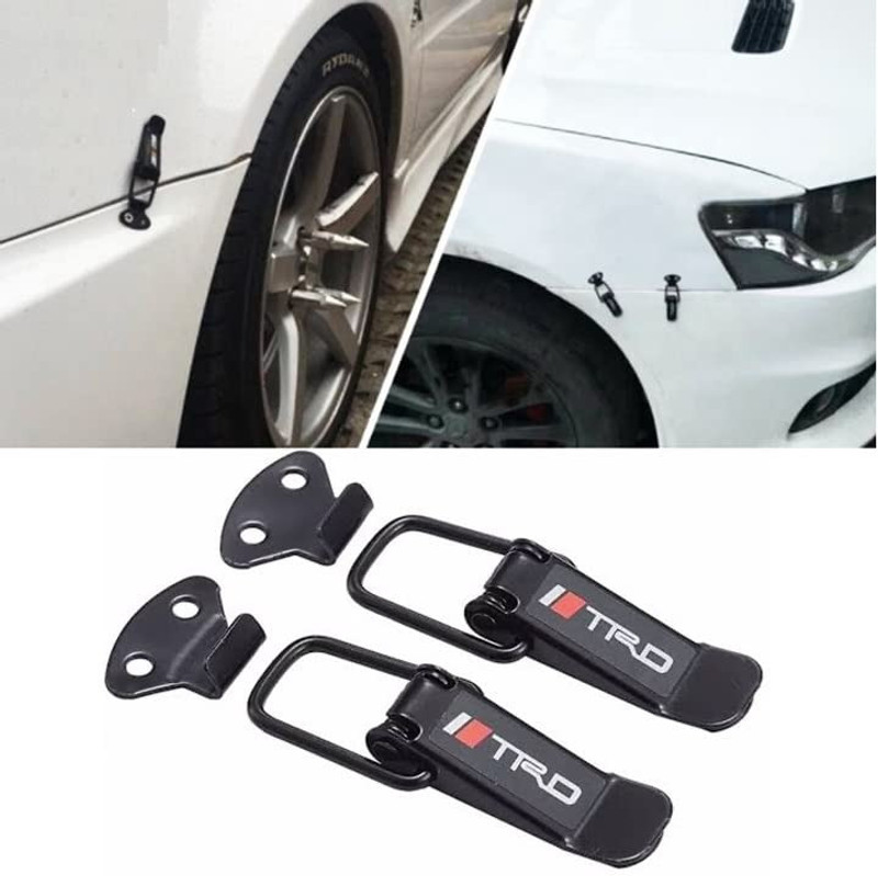 AIRSKY TRD Car Bumper Security Hook Lock Clips Kit Locking Carabiner(Black)