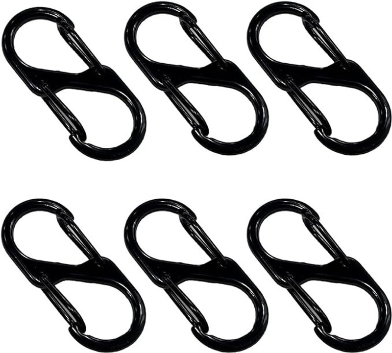WELCROS S-Biner SlideLock Stainless Steel Pack Of 3 Carabiner(Black)