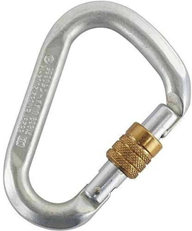 EDELRID Screwlink 10 mm Steel Screw Locking Carabiner(Silver)
