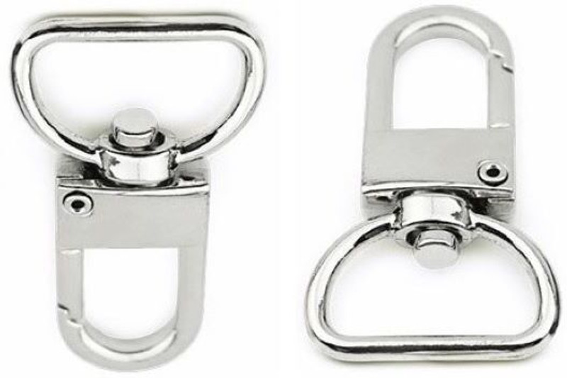 Rarehaunt 13 mm Snap Hook Tiny Push Gate Swivel Lobster Clasps Bags Belts Keychains 2 Pcs Locking Carabiner(Silver)