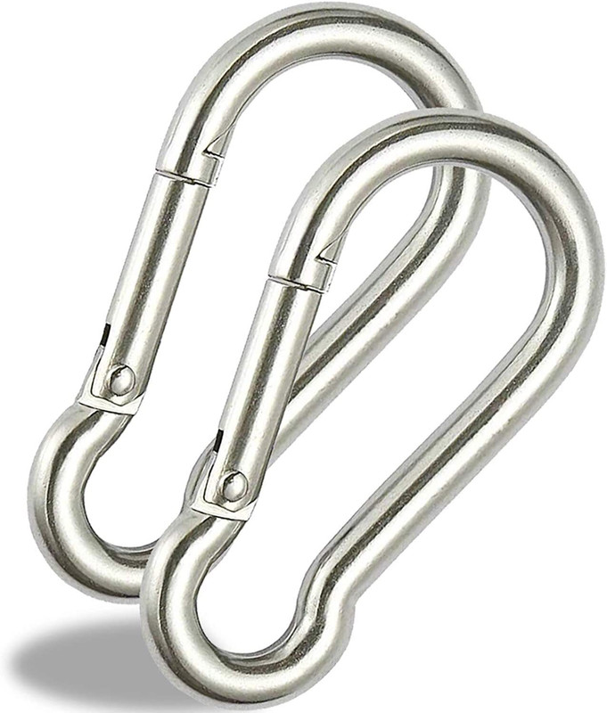 GOCART Non-Locking Stainless Steel Carabiner Hook For Keys, Backpack, Camping Carabiner(Silver)