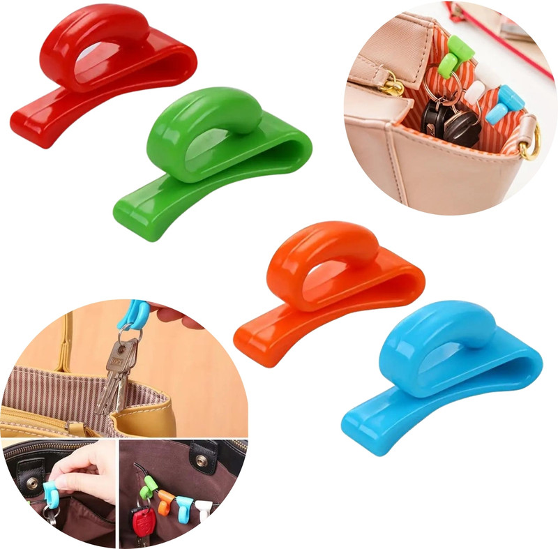 KIDWILL Plastic Bucket Clip, Anti Lost Bag Hook, Mini Portable Key Clips Locking Carabiner(Multicolor)