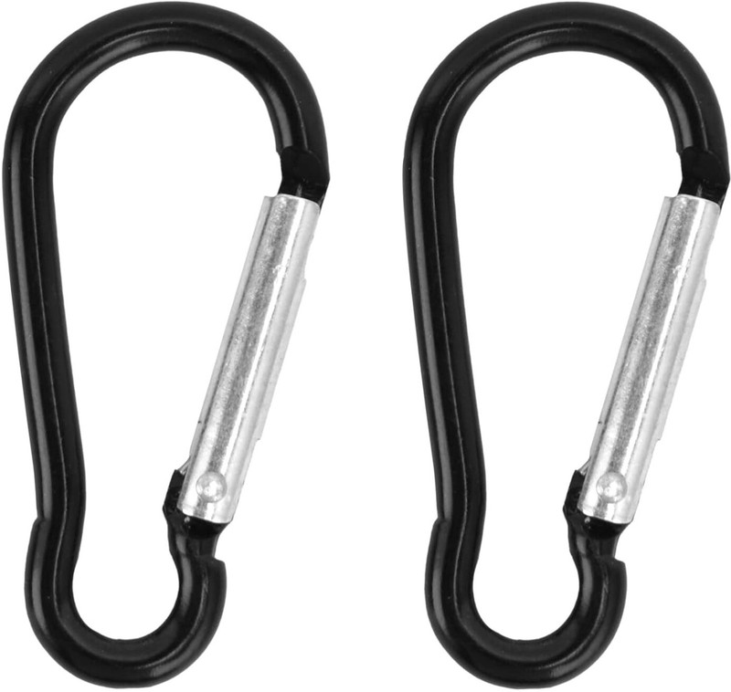 ZENIFY Spring Snap Hook Aluminum Carabiner Clips Spring Hook for Backpack/Keyring Locking Carabiner(Black)