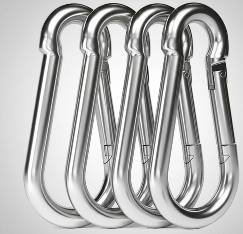 WARASPORTS Silver Stainless Steel Carabiner Hook for Multi-Training Bar & Gym (Pack of 1) Locking Carabiner(Silver)