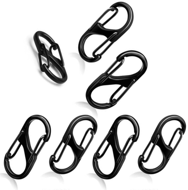 StyleOxx 3Pcs S Biner Zipper Clips Anti Theft,Zipper Locks for Backpacks Clip Locking Carabiner(Black)