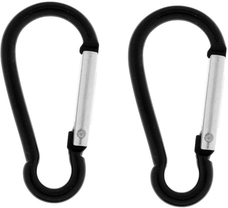 APNA KANHA Carabiner Spring Clip Hook Keychain for Outdoor Hiking Travelling ( Pack of 8 ) Locking Carabiner(Black)