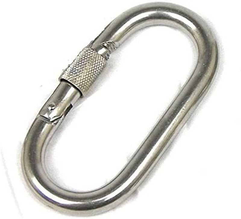 KeyBiner Carabiner Hanging Buckles with Screw Look for Outdoor Camping Locking Carabiner(Silver)