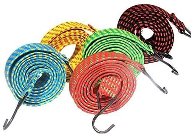 OPOFOX Multipurpose Ultra Flexible High Elasticity Motorcycle Bike Strap Bungee Rope Locking Carabiner(Multicolor)