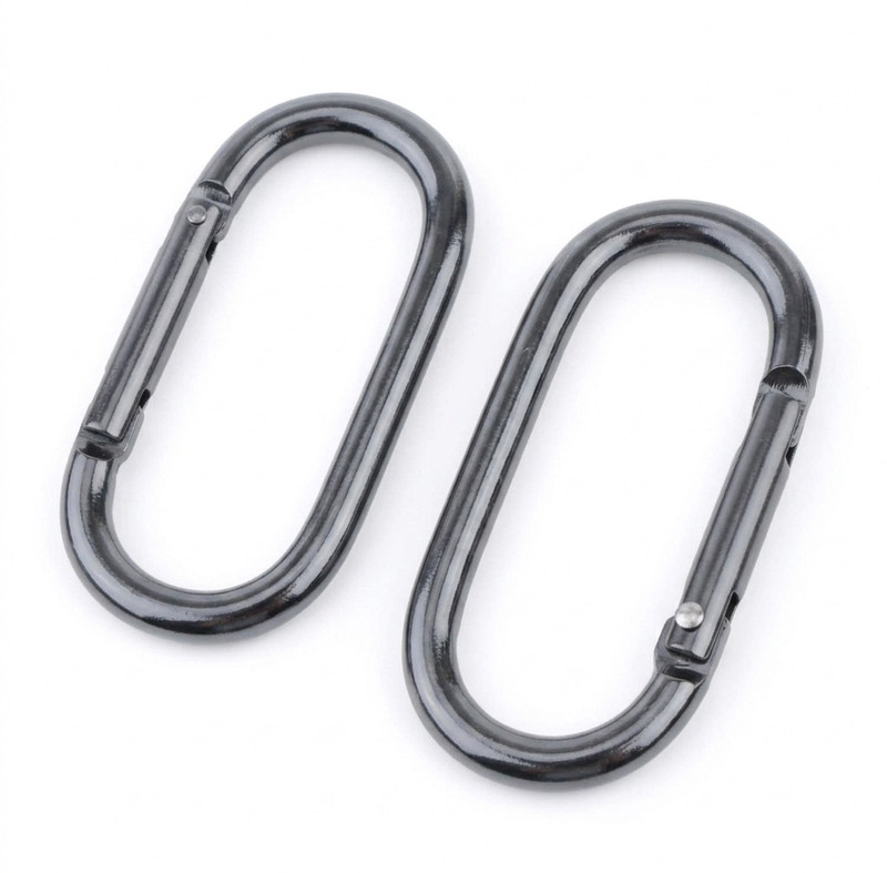 capo Oval Carabiner Set- Heavy Duty Metal Link of Keychain,Backpack & EDC (Pack of 2) Locking Carabiner(Black)
