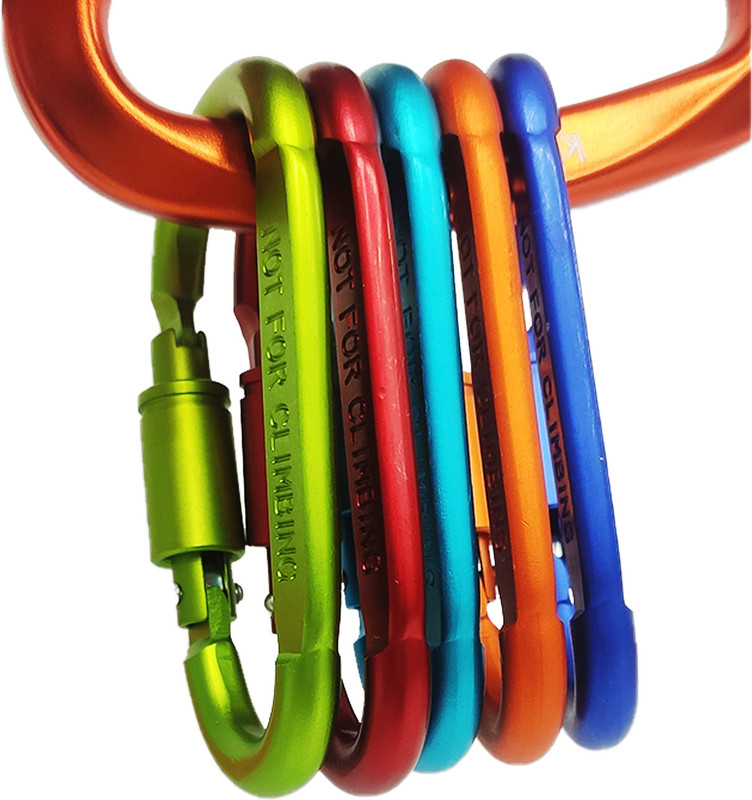 gokyo Kalimpong Carabiner - with Lock ( Pack of 5 ) Locking Carabiner(Multicolor)
