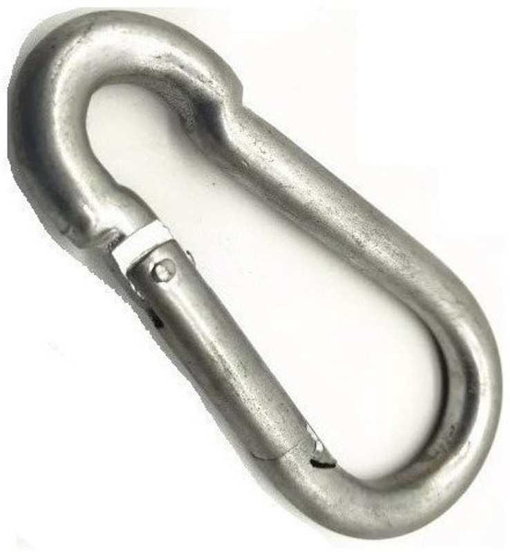 Tinax Safety Lock Snap Hook for Outdoor Sports (Galvanized M10 -Pack Off 10) Locking Carabiner(Silver)