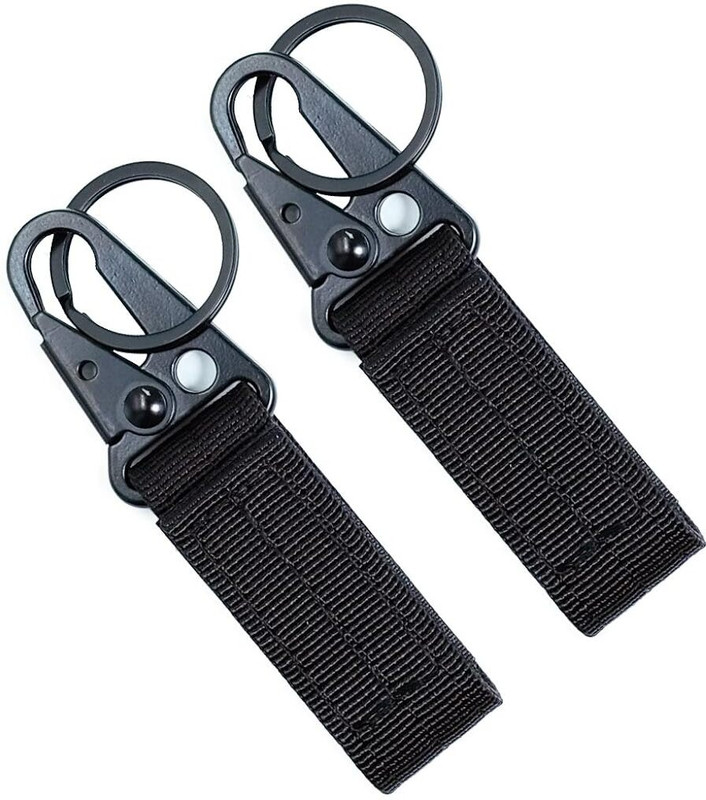 HASTHIP 2pcs Outdoor Gear Durable Carabiner,Portable Camping Gear Gadget Carabiner Locking Carabiner(Black)