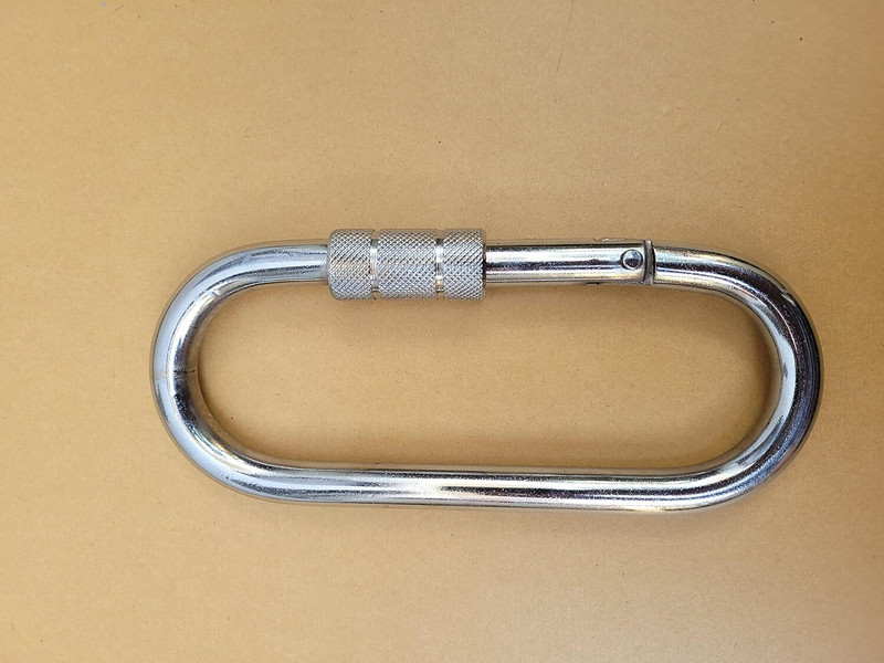 JSK Heavy Duty Stainless Steel Carabiner Spring Snap Clip Link Hooks Locking Carabiner(Silver)