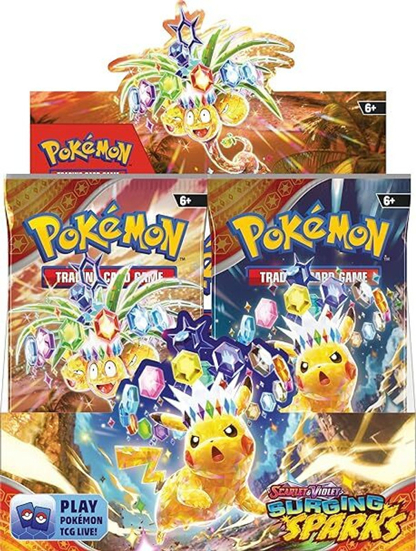 CrazyBuy Pokemon TCG Latest Series: Scarlet & Violet—Surging Sparks Booster Box (36 PCS)(Multicolor)