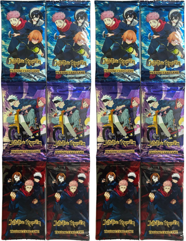 WOYR 18 Pack (144 Cards) Jujutsu Kaisen Anime Gojo Yuji Megumi Booster Playing Cards(Multicolor)