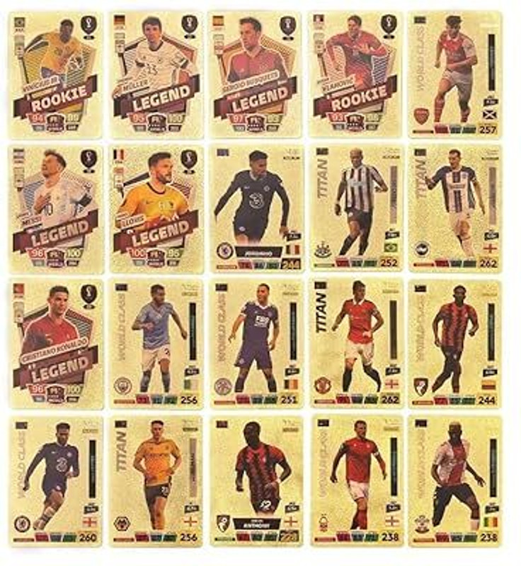 CrazyBuy Premium Metal Football Gold Cards 2023-24 Edition 55 Pcs Legend World Cup Cards(Gold)