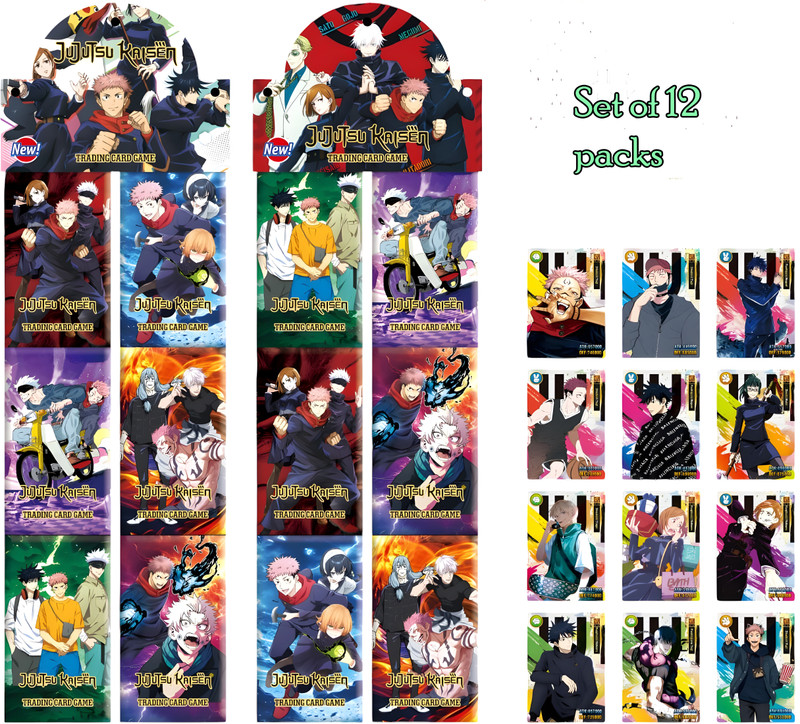 AncientKart New Jujutsu Kaisen cards set of 12 packs(Multicolor)