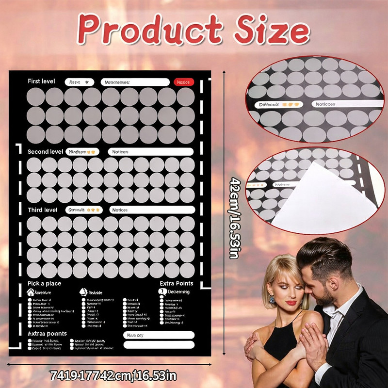 LoveNest Couple Date Idea Scratch Game(Black)
