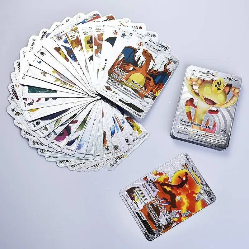CrazyBuy silver Foil Cards TCG Box - V Series Cards Vmax GX Rare card (10 Silver)(Multicolor)
