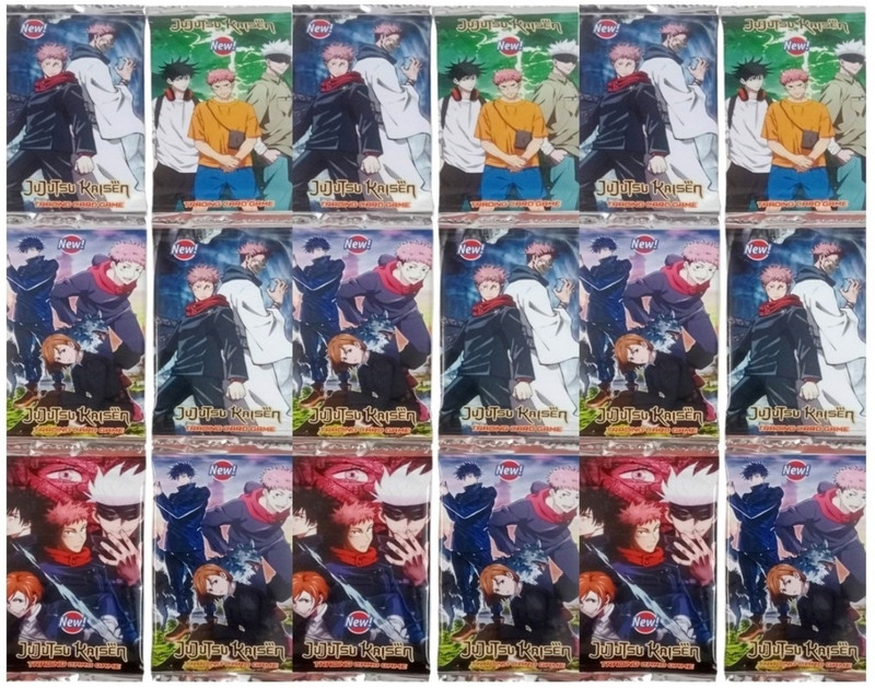 Gift Collection 144 Cards (18 Pack) Jujutsu Kaisen Playing Cards Game Anime Booster Trading Card(Multicolor)