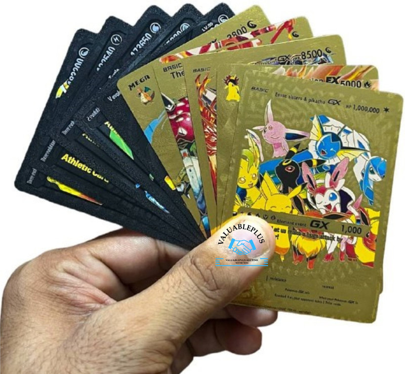 valuableplus 10Pcs Waterproof Playing Cards For Kids 5Pc Black & 5Pc Golden Cards(Multicolor)
