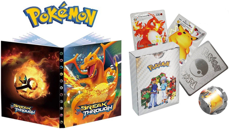 CrazyBuy Pokemon Rainbow cards 55 PCS & Big Album With 208 Pocket(Multicolor)