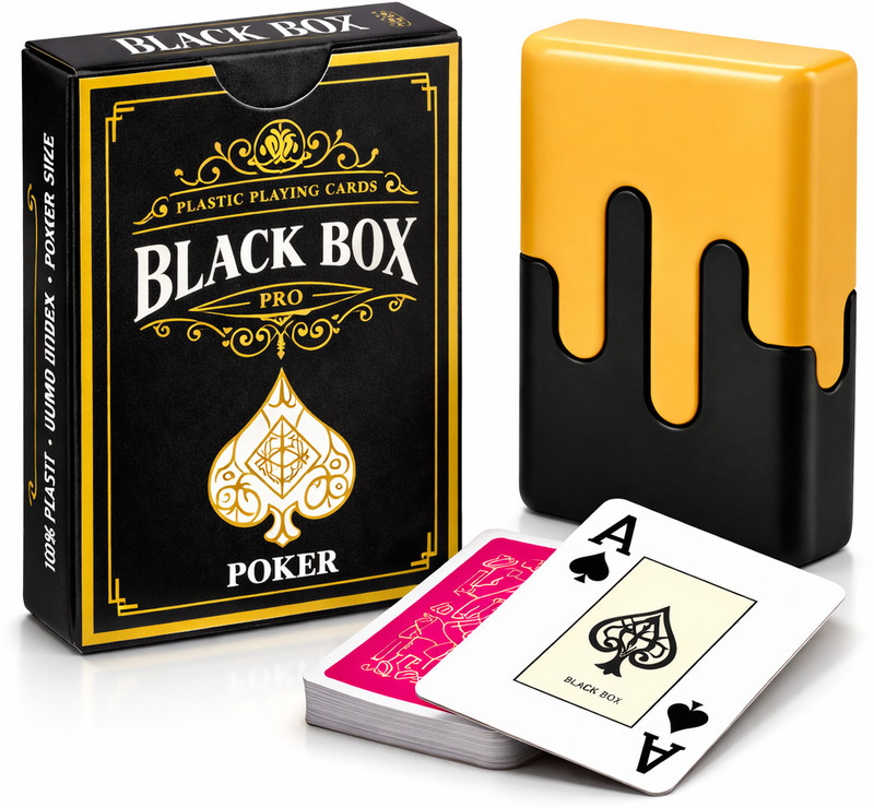 NH WORLD Poker Playing Cards Black Box Pro Plastic Deck with Drip Case Waterproof(Yellow/Black)