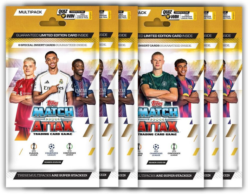 Topps UEFA Champions League Match Attax 2025-26 (Multipack of 6)(Multicolor)