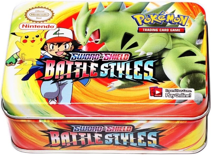 TCG Sword & Shield Battle Styles Tin Box with cards(Multicolor)