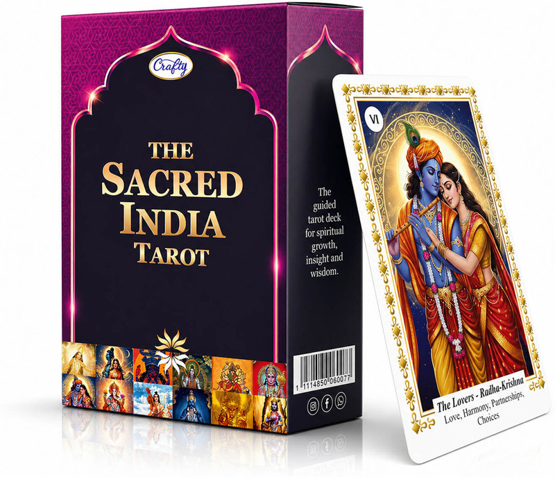 Crafty The Sacred India Tarot Cards Spiritual Divination Deck Hindu Deities(Multicolor)