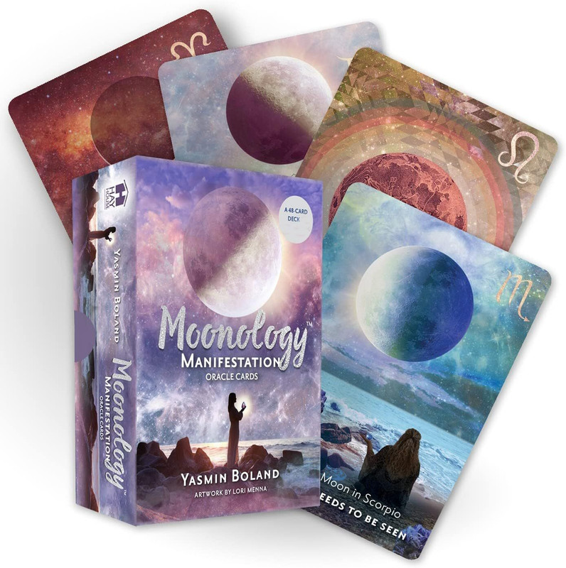 Honch Tarot Cards 44 Pieces Moonology Manifestation Oracle Tarot Cards for Beginners(Multicolor)