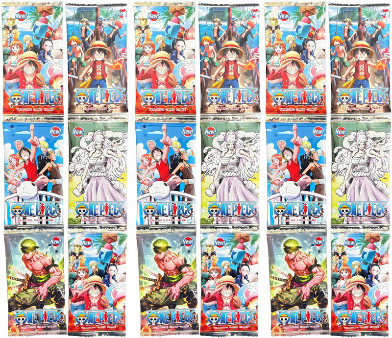 WOYR 18 Pack (144 Cards) One Piece Anime Luffy Zoro Sanji Booster Playing Cards(Multicolor)