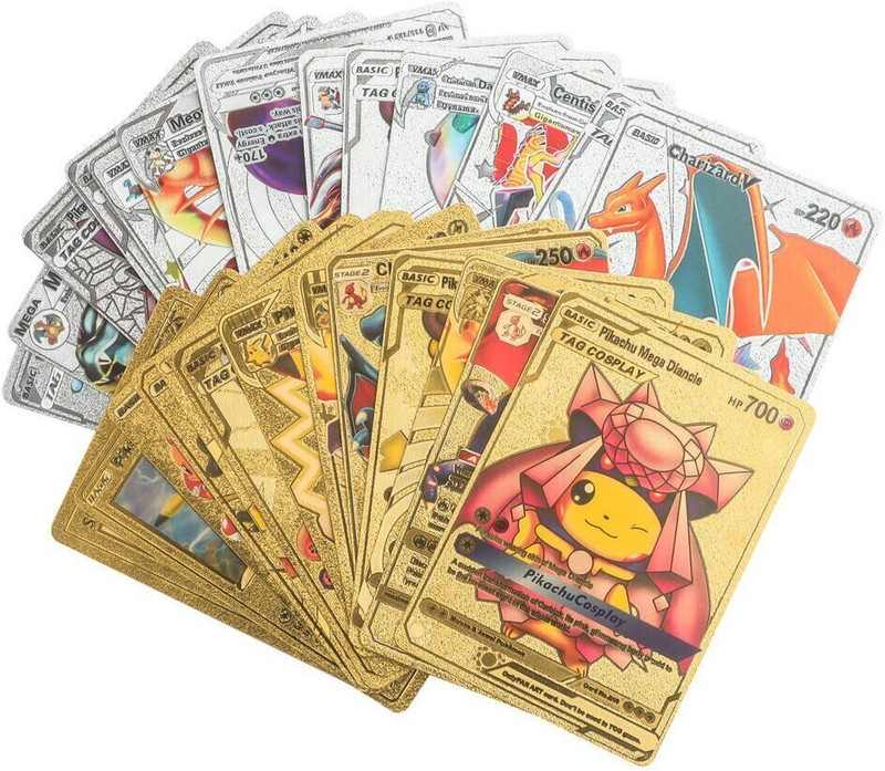 Craveon Poke-Moon (50 Cards Deck) Golden & Playing Card Combo for Kids, Adult(Golden, Silver)
