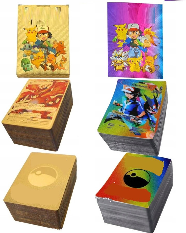 Bestie Toys Latest Trending Cards For Boys and Girls Total 110pcs (Gold+Rainbow)(Multicolor)
