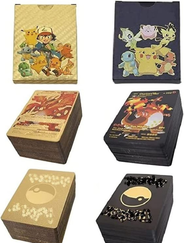 Mira Farmcraft 110 Pcs (2*55 PCS) Pokemon TCG Deck� GX V Series Cards & Common-Rare Mystery(Golden & Black Foil Card Assorted Cards)
