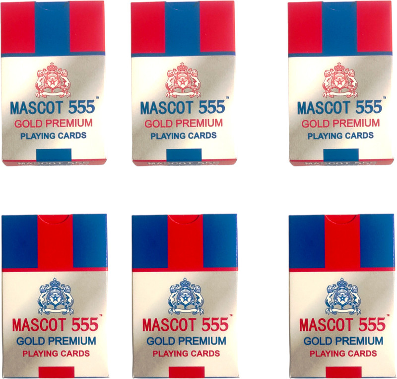WOYR Premium Mascot 555 6 PC Coated Playing Cards|Taash Patti|Bridge Cards(Multicolor)