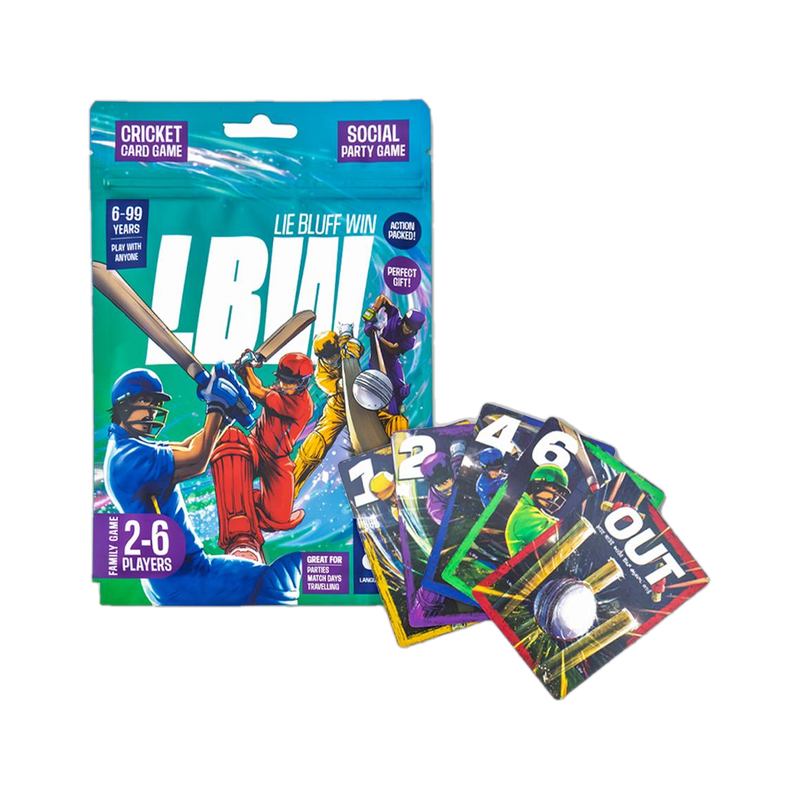 Memesys Games LBW (Lie-Bluff-Win) Cricket Themed Card Game (2-6 Player) for Parties/Match Days(Multicolor)