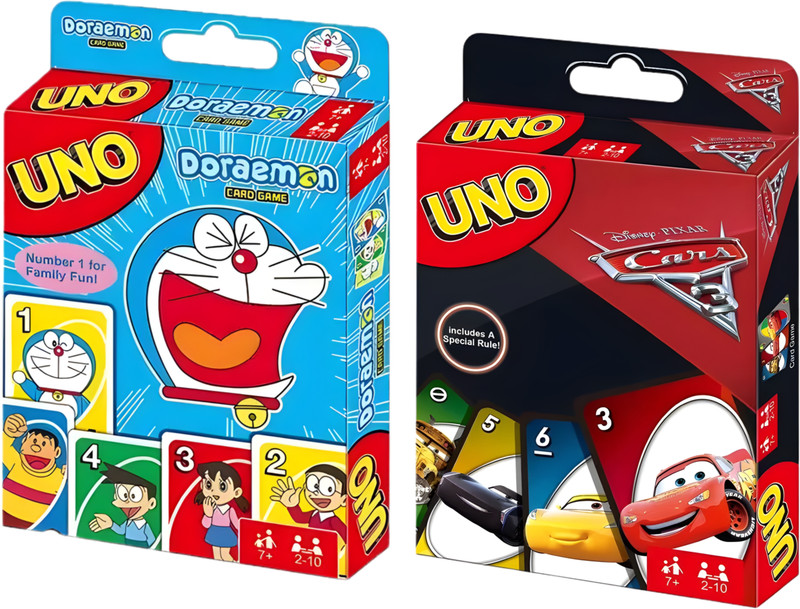 WOYR UNO Doraemon,UNO Cars Playing Cards|Uno Card game(Blue, Red)