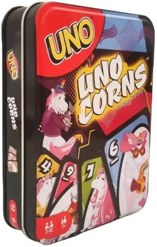 CrazyBuy UNOO (Uni-) Corns Card Game Storage & Travel Metal Tin(Multicolor)