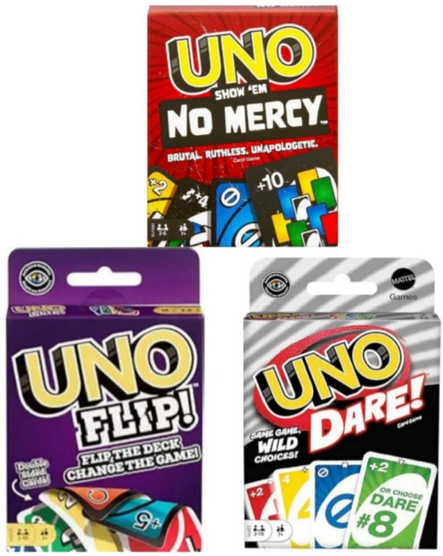 Zuigo FLIP - DARE-NO MERSY Combo PK-3 -Family Fun Card Games - Kids & Adults(Multicolor)