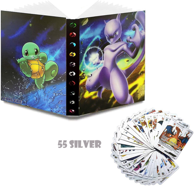 AncientKart Big Album Binder with Silver Waterproof cards(Multicolor)