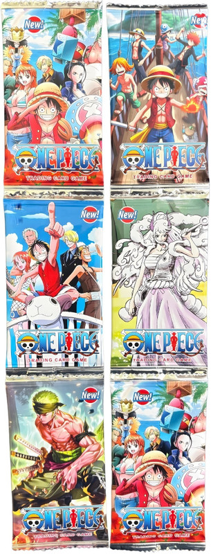 WOYR 6 Pack (48 Cards) One Piece Anime Luffy Zoro Sanji Booster Playing Cards(Multicolor)