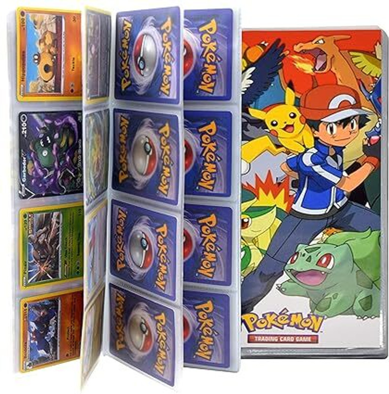 CrazyBuy Pokemon Card Album (4 Pockets Per Page) For Pokemon Card Holder Pokemon Album(Multicolor)