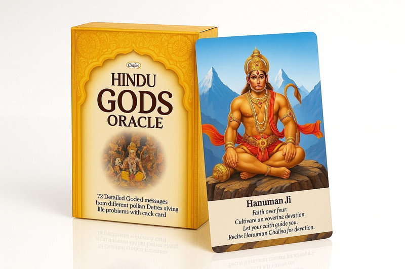 Crafty Hindu Gods Oracle Cards 72 Multicolor Cards Spiritual Divination Deck(Multicolor)