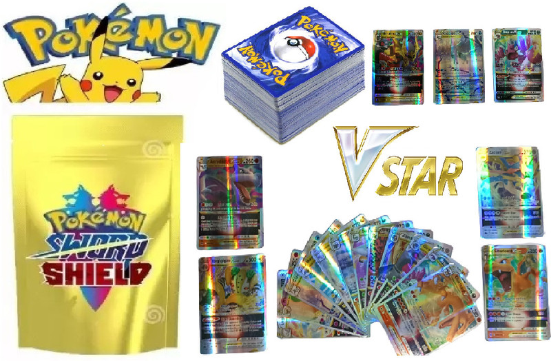 CrazyBuy Pokemon Latest Sword & Shield 50 Assorted VSTAR Playing Cards For kids(Multicolor)
