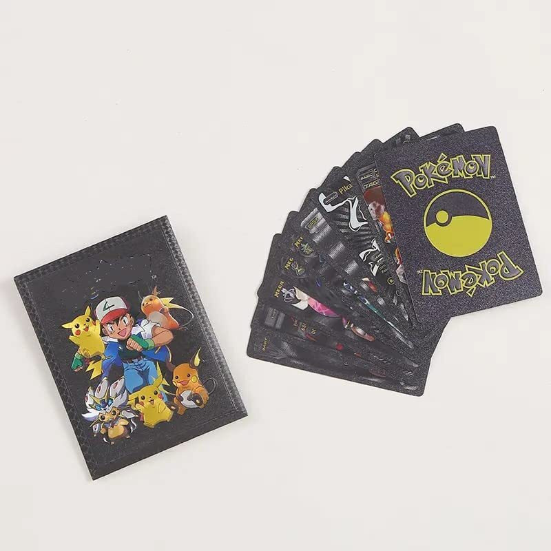 CrazyBuy 10 PCS Random Black Foil Cards Poke-Mean Deck Box, Best Gift for Collectors.(Multicolor)