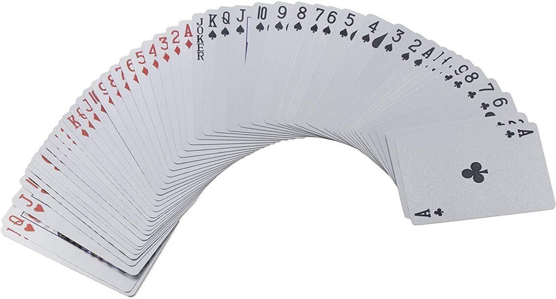 Kidoyz 24K Silver Plated Good Quality 100 PVC Plastic Waterproof, Tash patti, Deck Card(Silver)