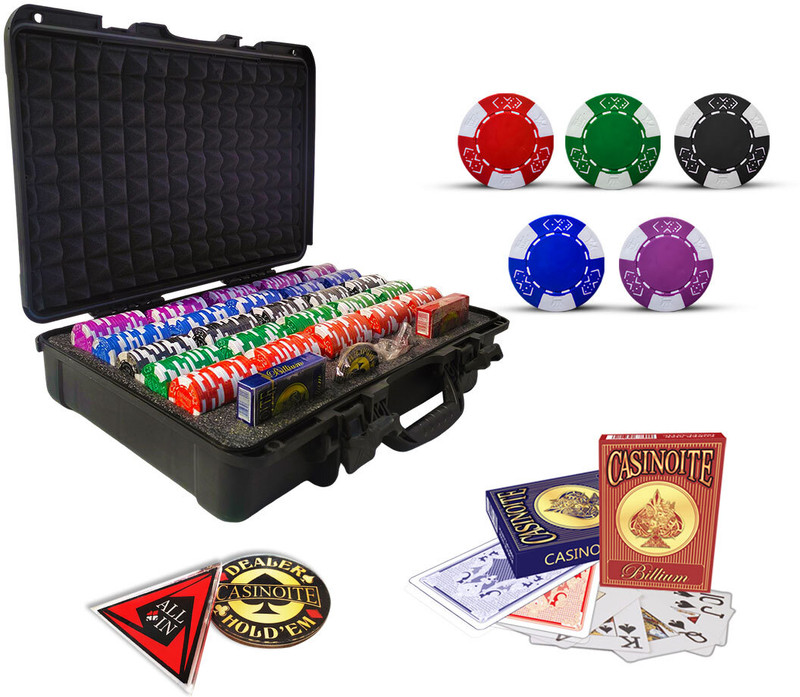Casinoite BILLIUM 500 POKER CHIPS SET WITHOUT DENOMINATION WITH BLACK CASE(Black)